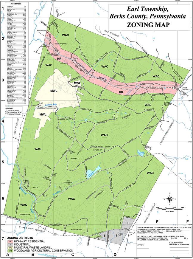 Earl Township Zoning Map